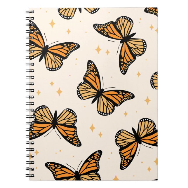 Carnet Motif sans couture avec papillons monarques. Conte (Devant)
