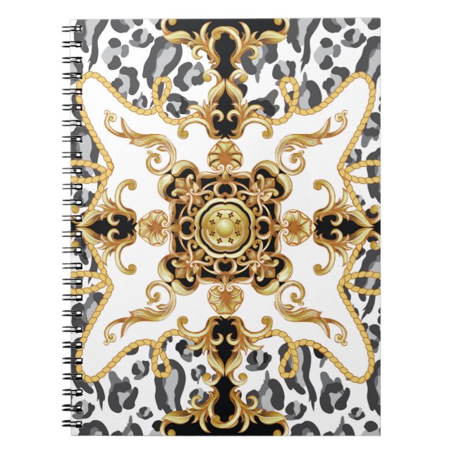 Carnet Motif sans couture avec peau de léopard et baro do (Devant)
