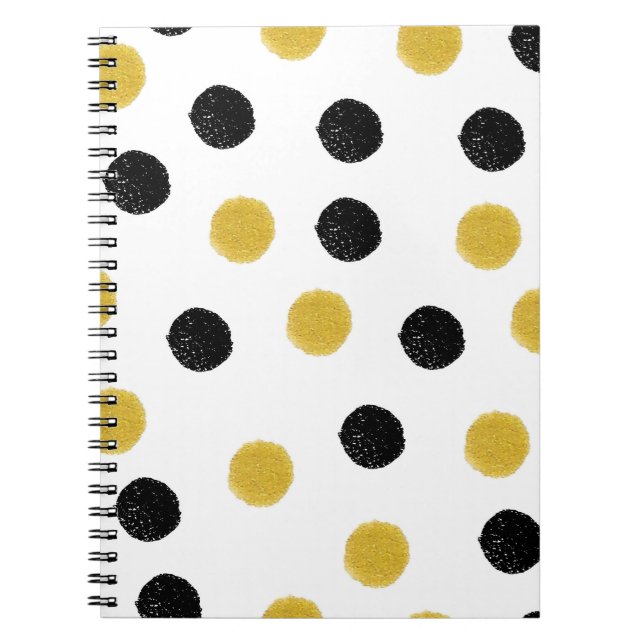 Carnet Motif sans couture avec points noirs et dorés (Devant)