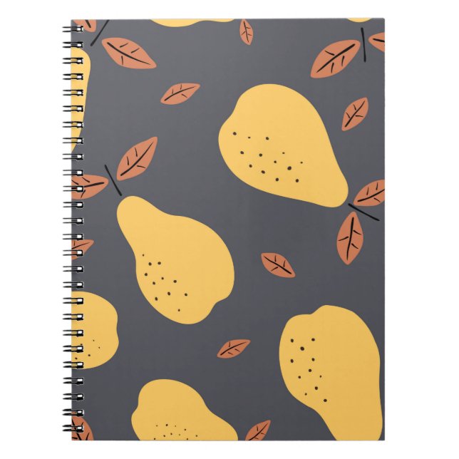 Carnet Motif sans couture avec poires. Fruits léger moder (Devant)