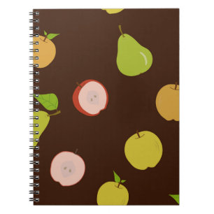 Carnet Motif sans couture avec pommes multicolores et poi