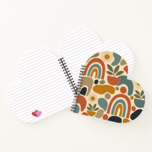 Carnet Motif sans couture bohème arc-en-ciel et botanique