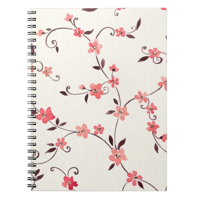 Carnet Motif sans couture d'aquarelle avec le ressort (Devant)