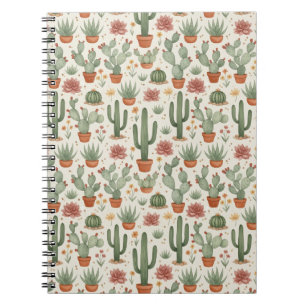 Carnet Motif sans couture de cactus de désert succulent