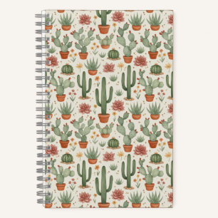 Carnet Motif sans couture de cactus de désert succulent