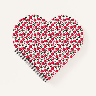 Carnet Motif sans couture de cerises, Motif de fruits rou