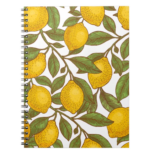 Carnet Motif sans couture de citron (Devant)
