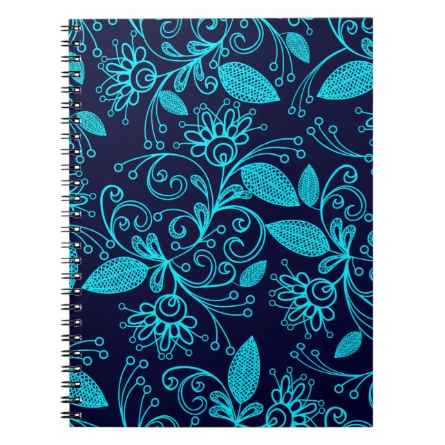 Carnet Motif sans couture de couleur bleue abstraite sur  (Devant)