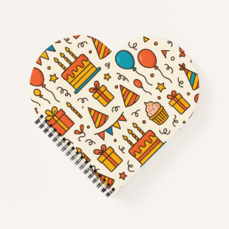 Carnet Motif sans couture de fête d'anniversaire vibrant