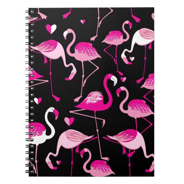 Carnet Motif sans couture de flamants roses sur un fond s (Devant)