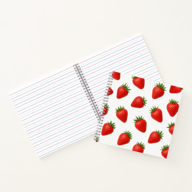 Carnet Motif sans couture de fraise Mignonne Fruit rouge  (Intérieur)