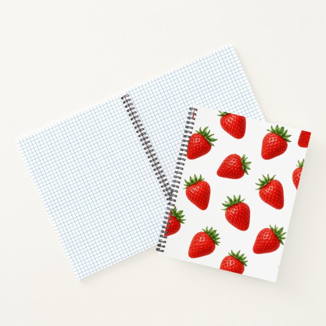 Carnet Motif sans couture de fraise Mignonne Fruit rouge  (Intérieur)