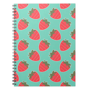 Carnet Motif sans couture de fruit coloré de fraise