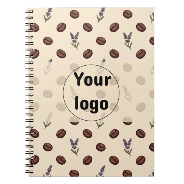 Carnet Motif sans couture de haricots de café et de lavan (Devant)