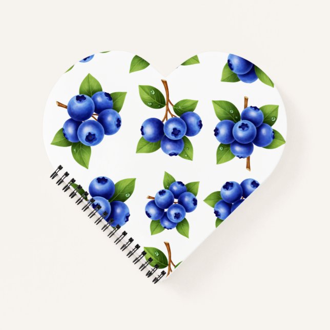 Carnet Motif sans couture de myrtille frais (Devant)