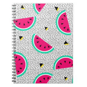 Carnet Motif sans couture de pastèque. Style rétro géomét
