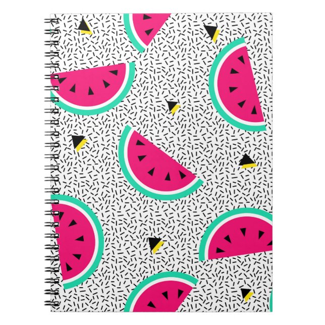 Carnet Motif sans couture de pastèque. Style rétro géomét (Devant)