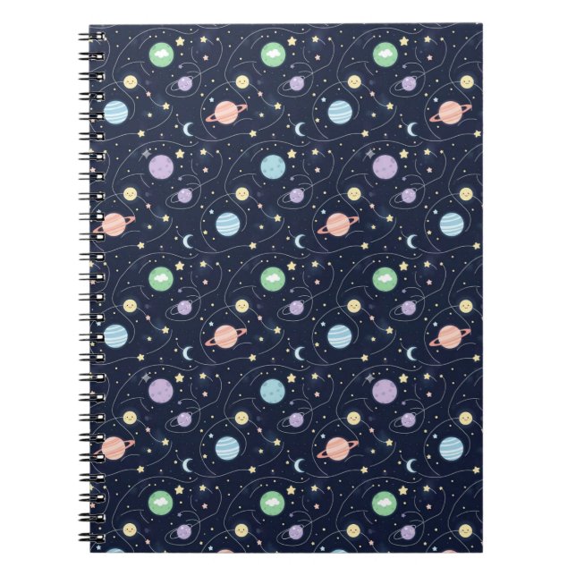 Carnet Motif sans couture de planètes du système solaire (Devant)