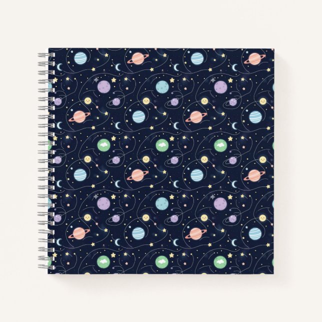 Carnet Motif sans couture de planètes du système solaire (Devant)