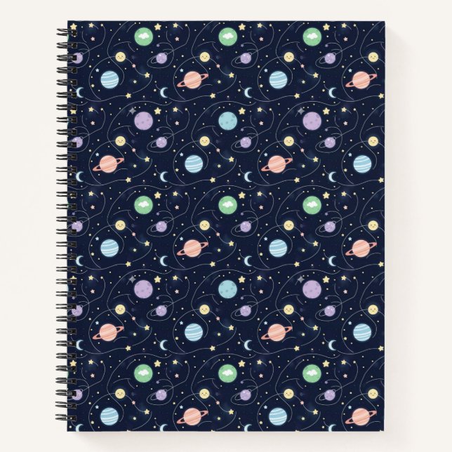 Carnet Motif sans couture de planètes du système solaire (Devant)
