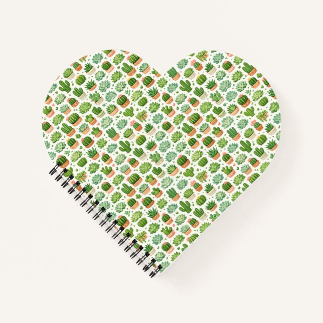 Carnet Motif sans couture de plante succulente mignonne (Devant)