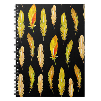 Carnet Motif sans couture de plumes vives peintes en wat