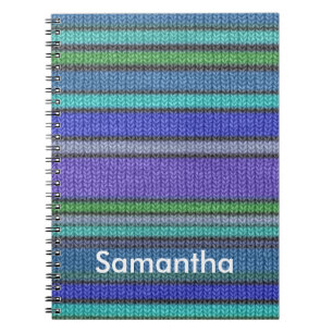 Carnet Motif sans couture de rayures de tricot coloré 2