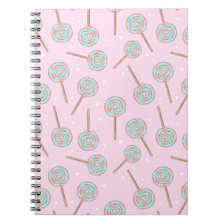 Carnet Motif sans couture de sucette pastel rose mignonne