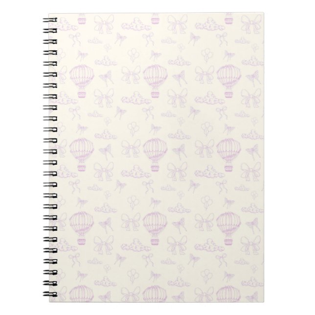 Carnet Motif sans couture de toile montgolfière et rubans (Devant)