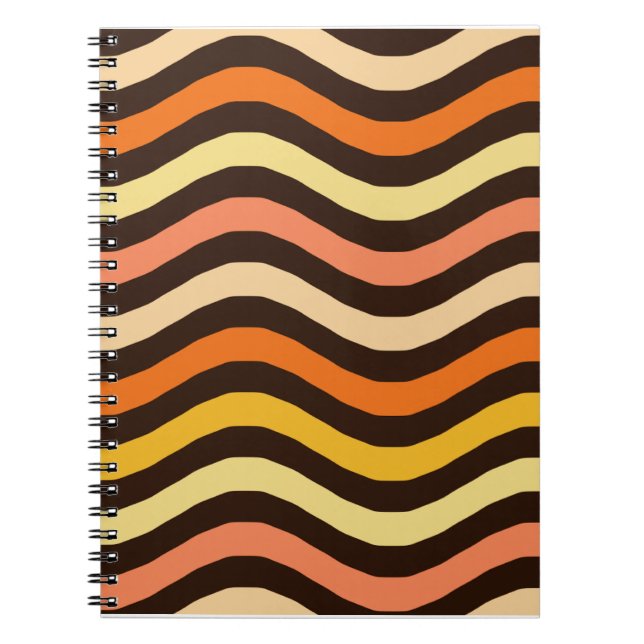 Carnet Motif sans couture de vagues rétro funky (Devant)