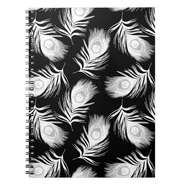 Carnet Motif sans couture décorative avec beau paon (Devant)