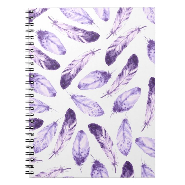 Carnet Motif sans couture décorative avec plumes. Waterco (Devant)