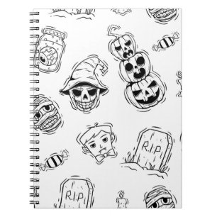 Carnet Motif sans couture des icônes d'halloween avec tir
