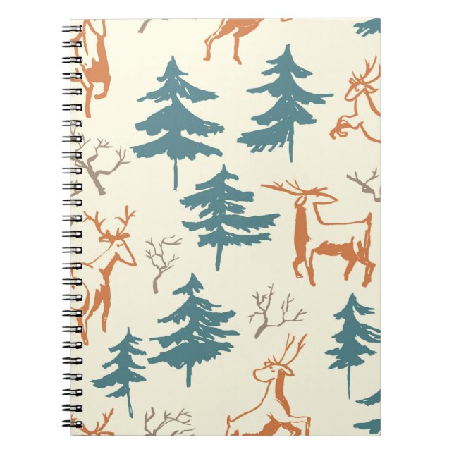 Carnet Motif sans couture d'hiver dessiné à la main avec  (Devant)