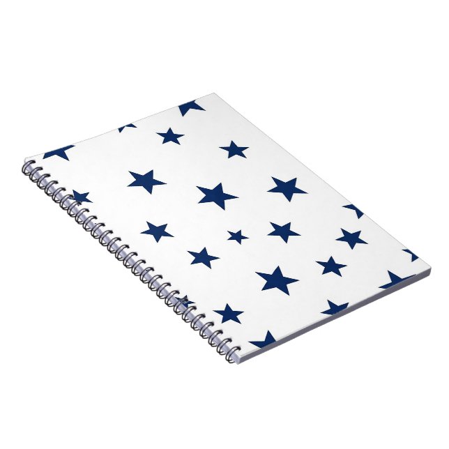 Carnet Motif sans couture étoilé bleu marine classique (Côté Droit)