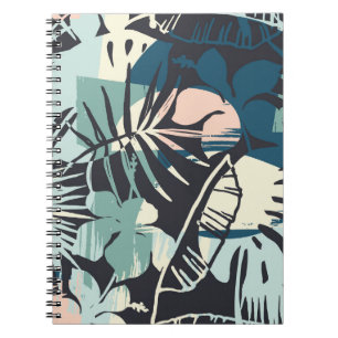 Carnet Motif sans couture exotique avec plantes tropicaux