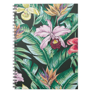 Carnet Motif sans couture florale tropicale avec flotteur
