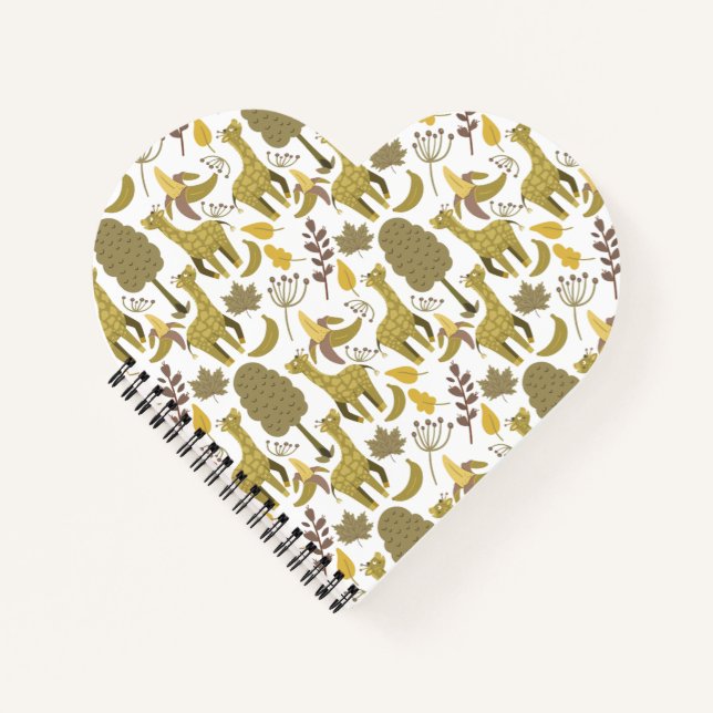 Carnet Motif sans couture Giraffe jaune blanc arrière - p (Devant)