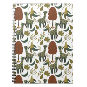 Carnet Motif sans couture Giraffe motif floral coloré