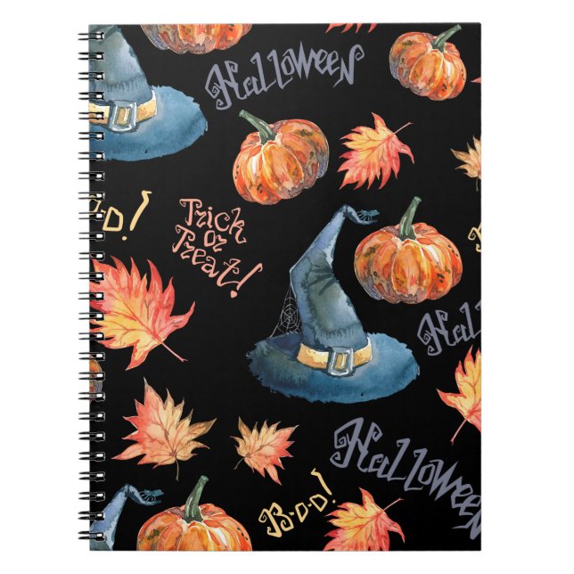 Carnet Motif sans couture Halloween avec citrouille hallo (Devant)