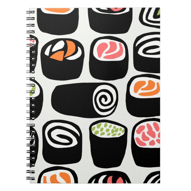 Carnet Motif sans couture peinte à la main avec nourritur (Devant)