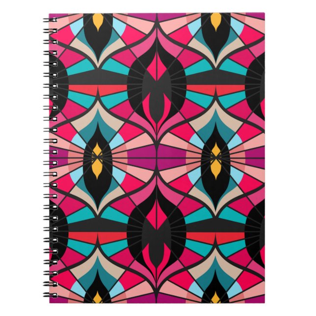 Carnet Motif sans couture rétro dans le style des années  (Devant)