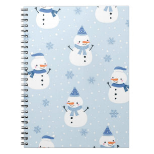 Carnet Motif sans couture Snowman, arrière - plan d'hiver