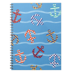 Carnet Motif sans couture vintage d'ancre sur un fond de