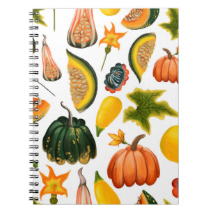 Carnet Motif sans faille de citrouilles et de feuilles su