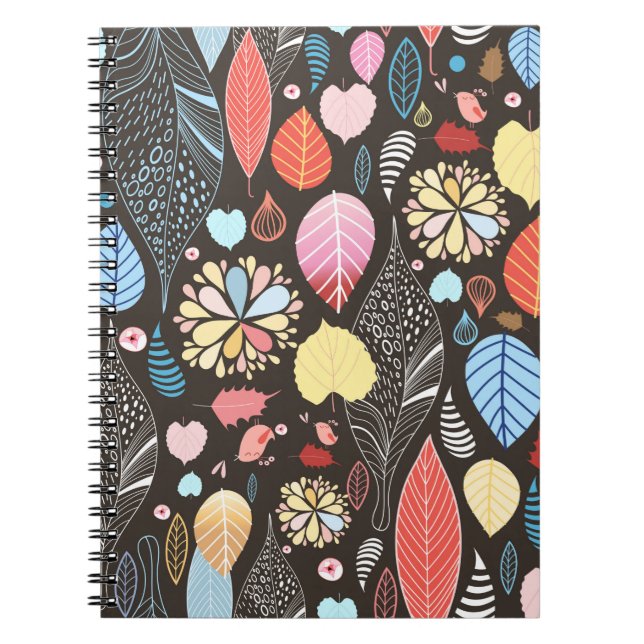 Carnet Motif sans soudure à l'automne avec des feuilles c (Devant)