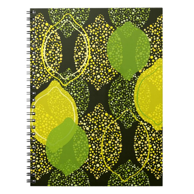 Carnet Motif sans soudure au citron et à la chaux. (Devant)