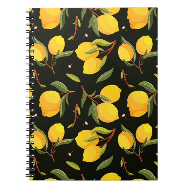 Carnet Motif sans soudure au citron. Illustration de citr (Devant)