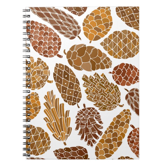 Carnet Motif sans soudure cônes de pin (Devant)