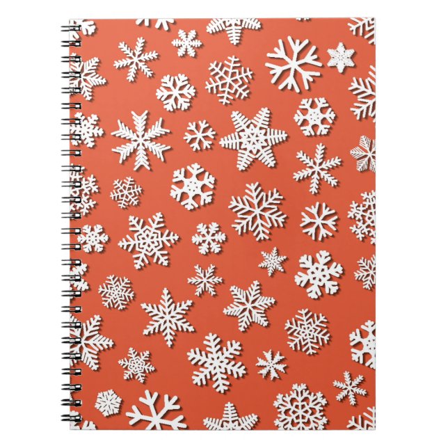 Carnet Motif sans soudure de Noël de flocons de neige ave (Devant)